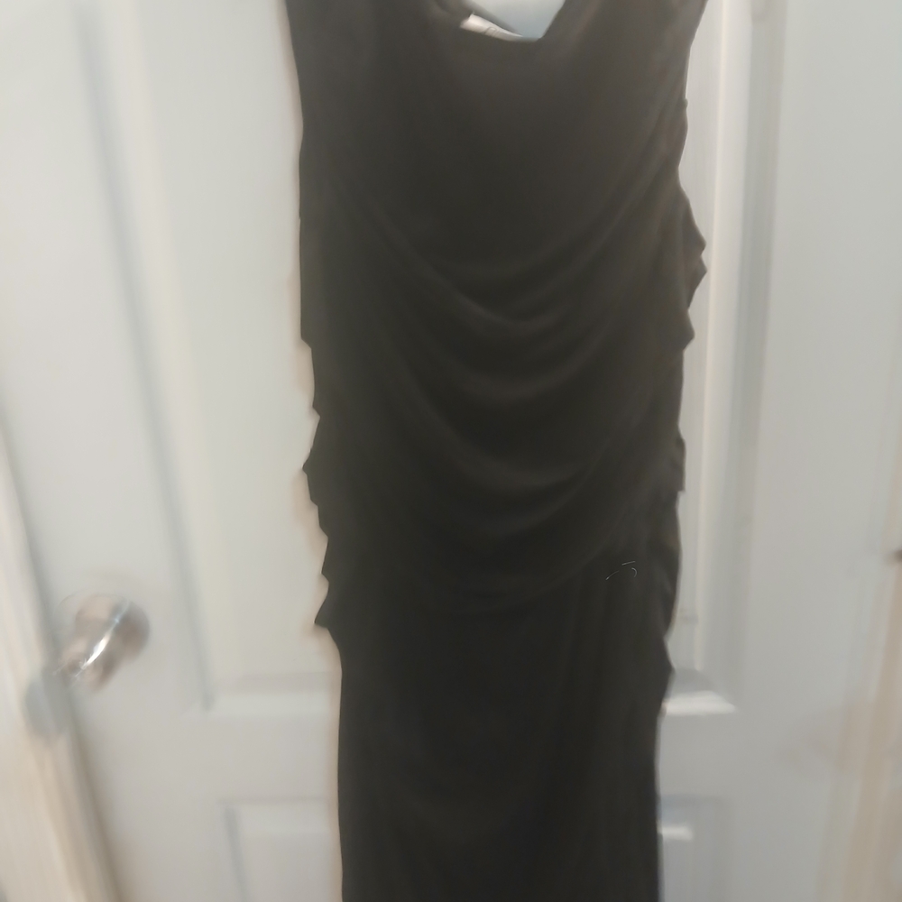 Cato Black Sleeveless Draped Maxi Dress